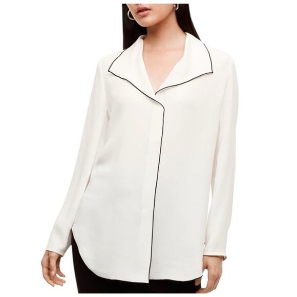 Aritzia Babaton Rena Top Popover Blouse Size XS Olive Green Long Sleeves Preppy - Picture 14 of 15